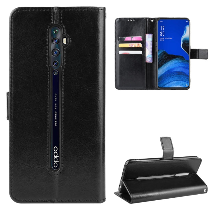 For Oppo Reno2 F / Reno2 Z Retro Crazy Horse Texture Horizontal Flip Leather Case with Holder & Card Slots & Photo Frame