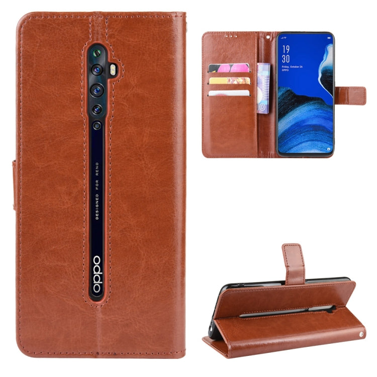 For Oppo Reno2 F / Reno2 Z Retro Crazy Horse Texture Horizontal Flip Leather Case with Holder & Card Slots & Photo Frame