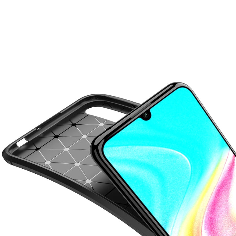 For Huawei Honor 20 Lite Beetle Series Carbon Fiber Texture Shockproof TPU Case(Brown)