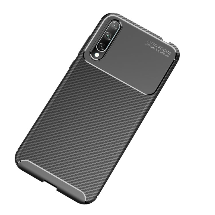 For Huawei Honor 20 Lite Beetle Series Carbon Fiber Texture Shockproof TPU Case(Brown)