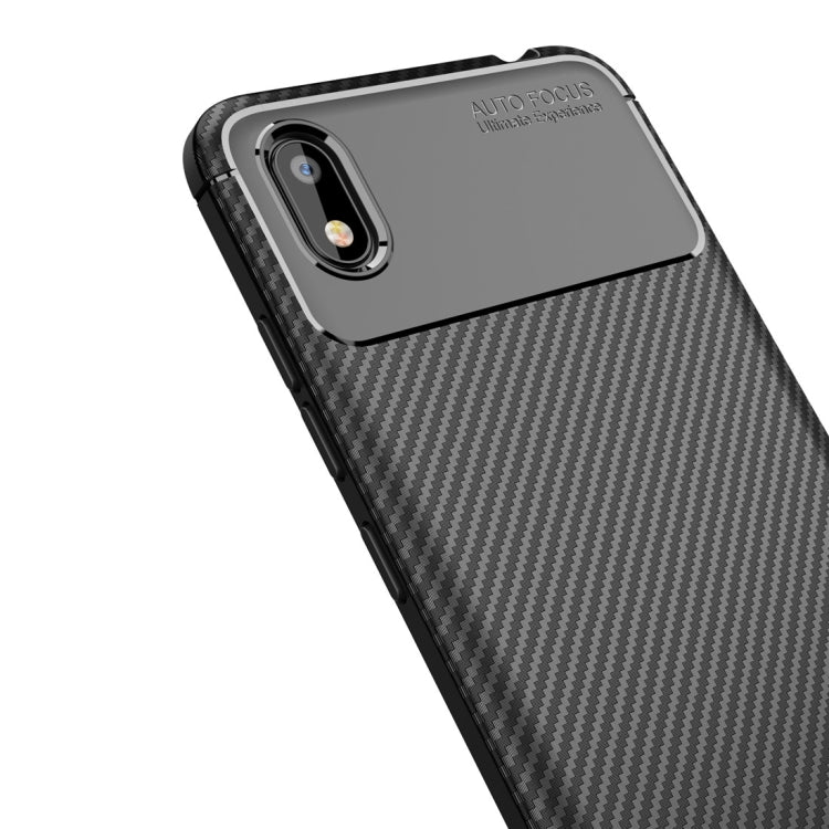 For LG K20ï¼ˆ2019ï¼‰Beetle Series Carbon Fiber Texture Shockproof TPU Case(Black)