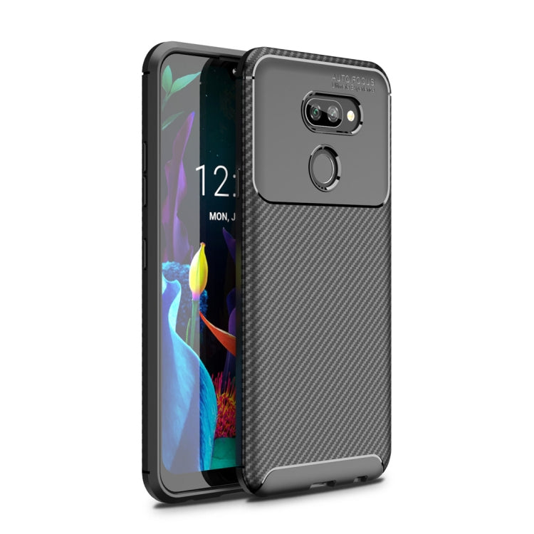 For LG K40S Beetle Series Carbon Fiber Texture Shockproof TPU Cas