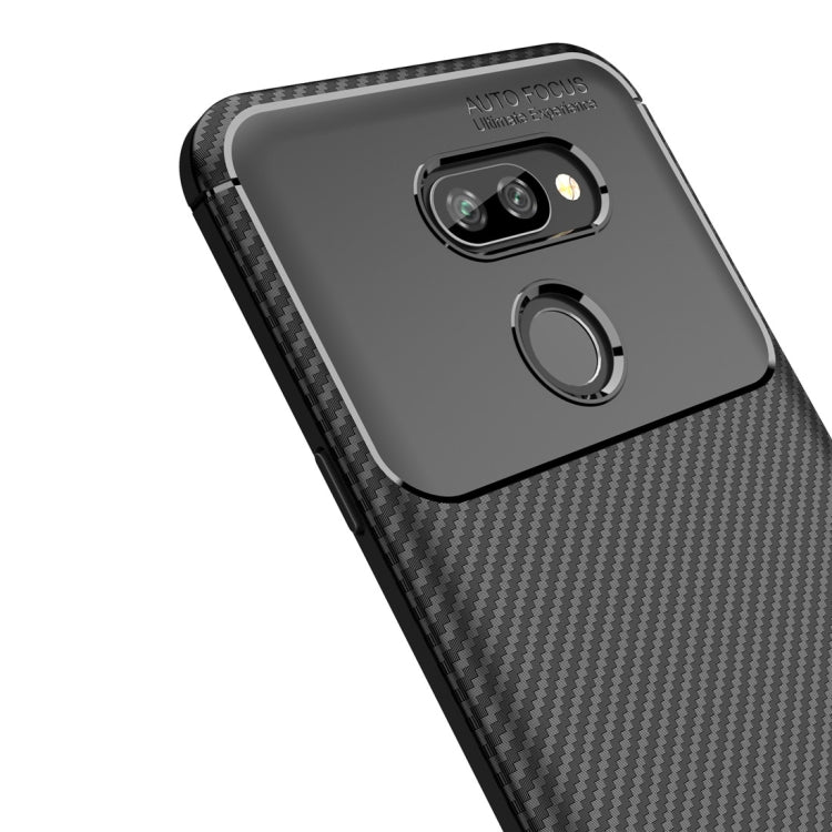 For LG K40S Beetle Series Carbon Fiber Texture Shockproof TPU Cas