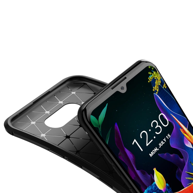 For LG K40S Beetle Series Carbon Fiber Texture Shockproof TPU Cas