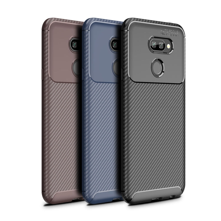 For LG K40S Beetle Series Carbon Fiber Texture Shockproof TPU Cas