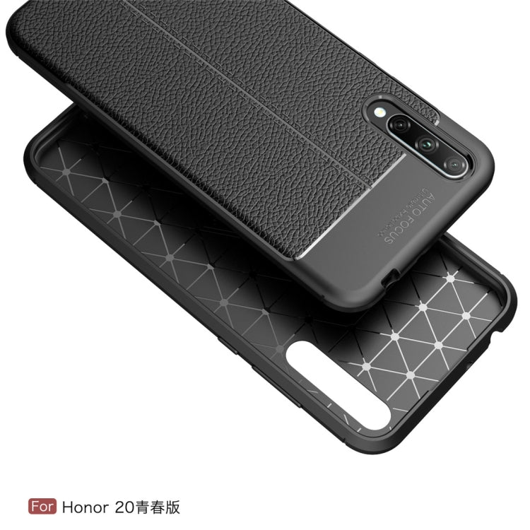 For Huawei Honor 20 Lite Litchi Texture TPU Shockproof Case(Black)