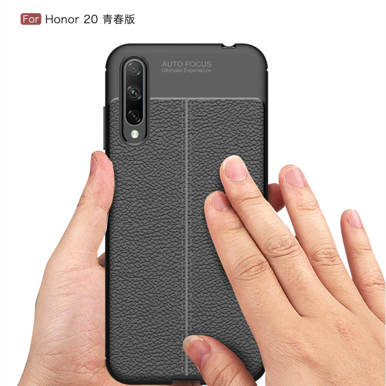 For Huawei Honor 20 Lite Litchi Texture TPU Shockproof Case(Black)