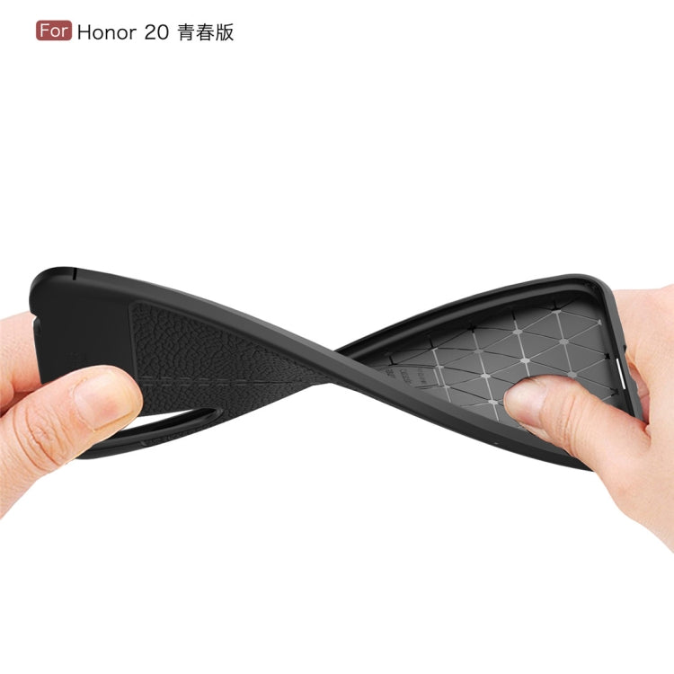 For Huawei Honor 20 Lite Litchi Texture TPU Shockproof Case(Black)