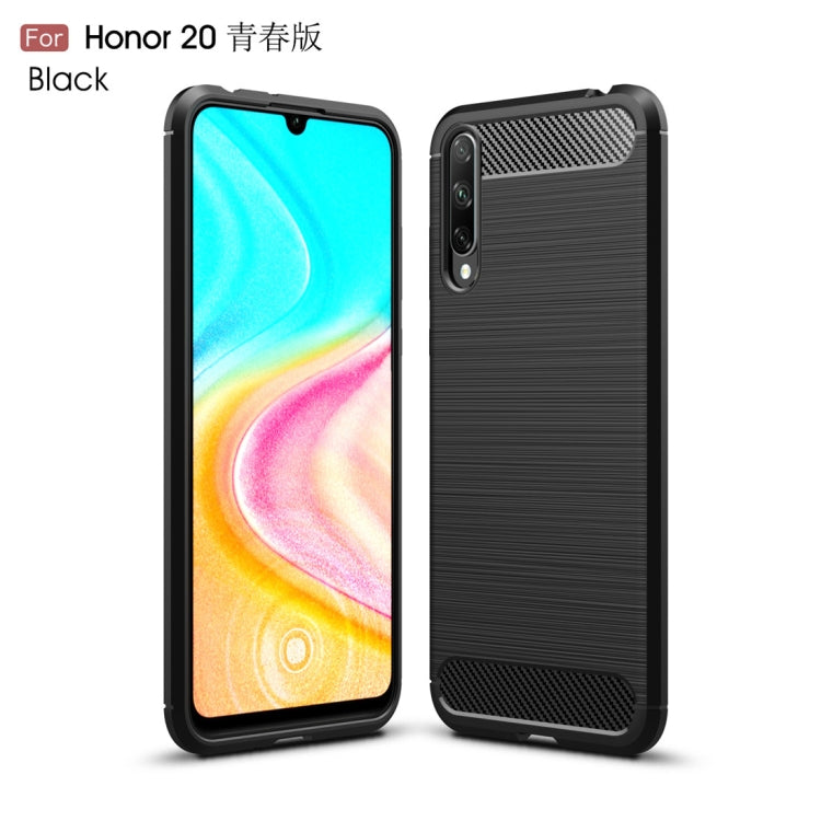 For Huawei Honor 20 Lite China Brushed Texture Carbon Fiber TPU Case