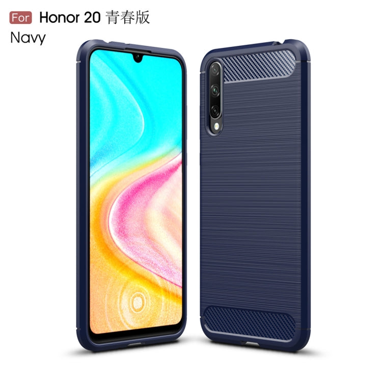 For Huawei Honor 20 Lite China Brushed Texture Carbon Fiber TPU Case