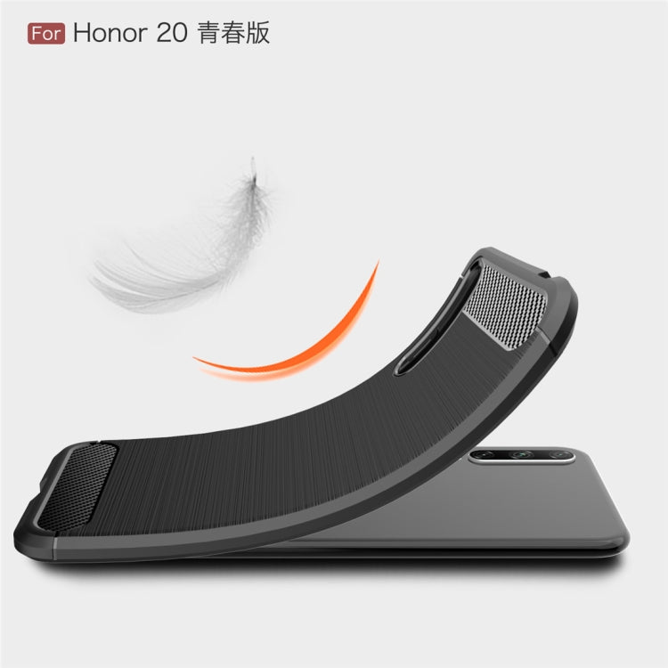 For Huawei Honor 20 Lite China Brushed Texture Carbon Fiber TPU Case