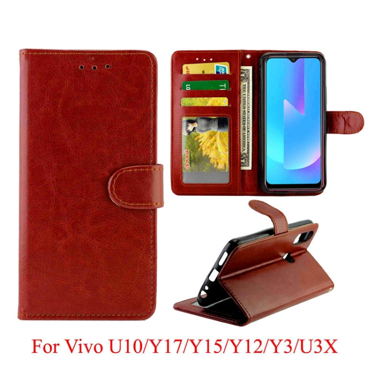 For Vivo U10 / Y17  Crazy Horse Texture Horizontal Flip Leather Case with Holder & Card Slots & Wallet & Photo Frame