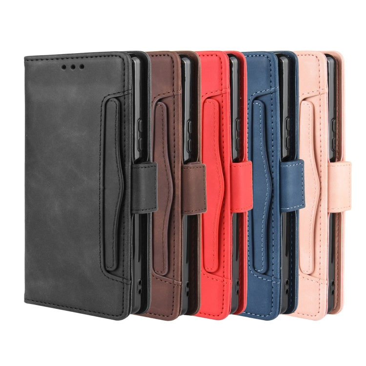 For Sony Xperia 8 Wallet Style Skin Feel Calf Pattern Leather Case with Separate Card Slot