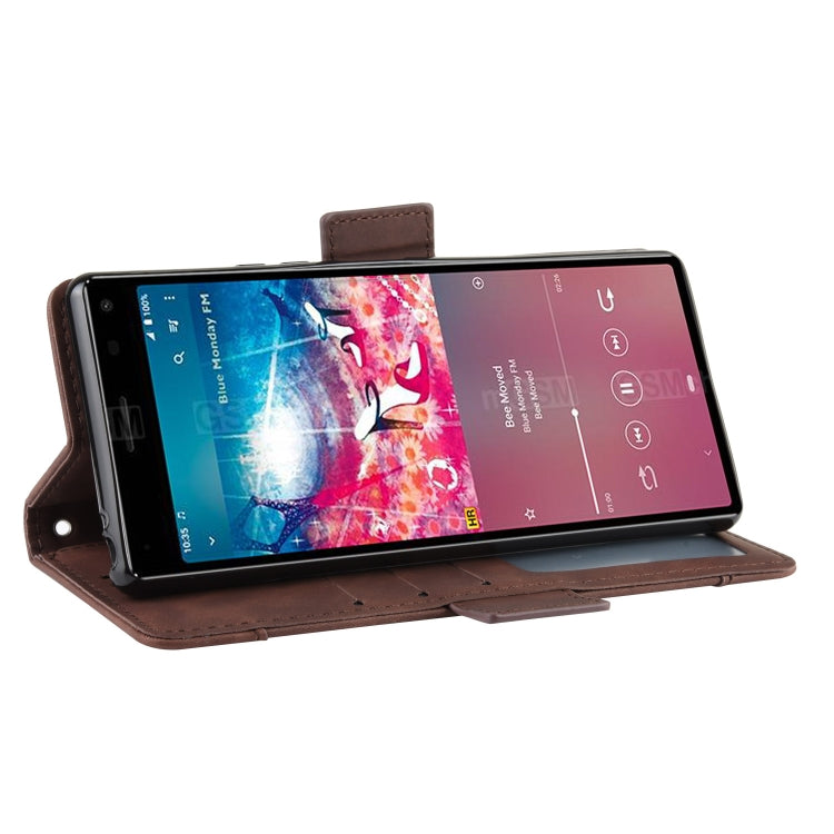 For Sony Xperia 8 Wallet Style Skin Feel Calf Pattern Leather Case with Separate Card Slot