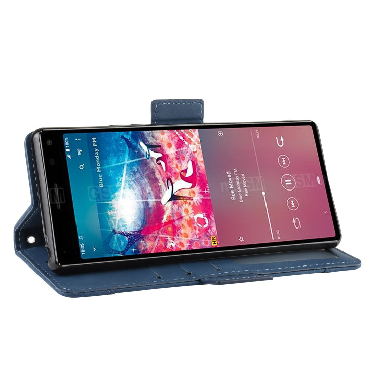 For Sony Xperia 8 Wallet Style Skin Feel Calf Pattern Leather Case with Separate Card Slot