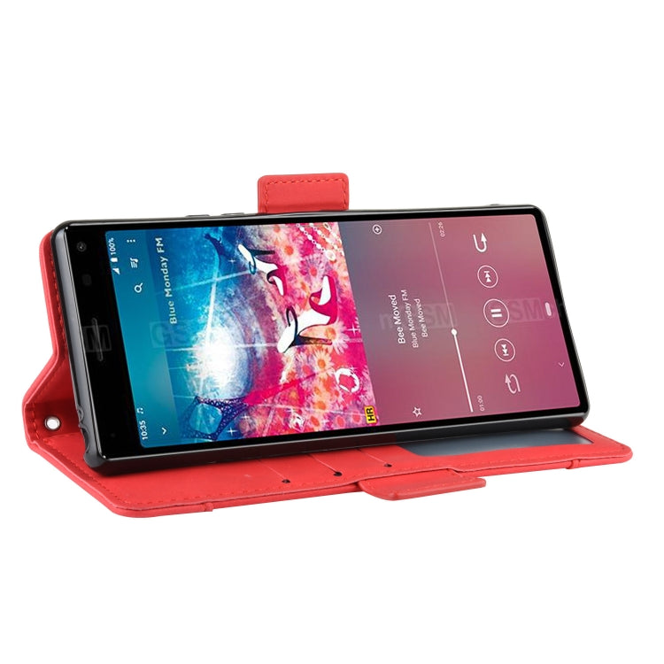 For Sony Xperia 8 Wallet Style Skin Feel Calf Pattern Leather Case with Separate Card Slot