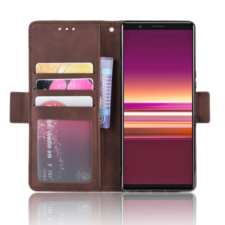 For Sony Xperia 5 Wallet Style Skin Feel Calf Pattern Leather Case with Separate Card Slot