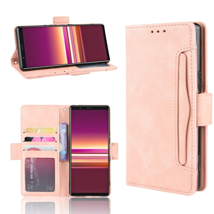 For Sony Xperia 5 Wallet Style Skin Feel Calf Pattern Leather Case with Separate Card Slot