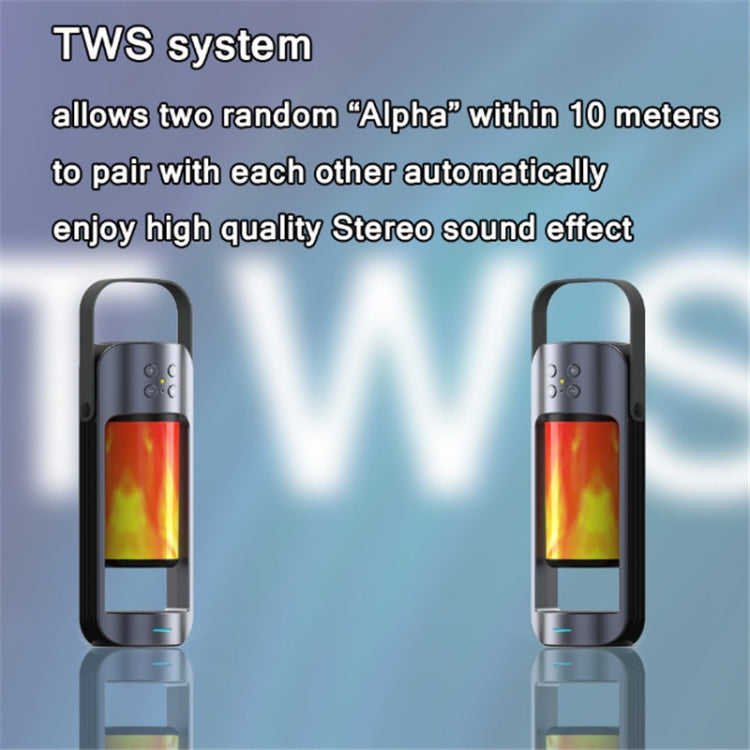 Versatile Outdoor Emergency Light Flame Light Wireless Charging Bluetooth Speaker(Black)