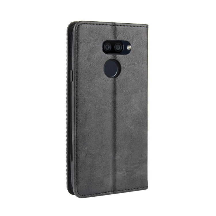 For LG K40S Magnetic Buckle Retro Crazy Horse Texture Horizontal Flip Leather Case  with Holder & Card Slots & Photo Frame