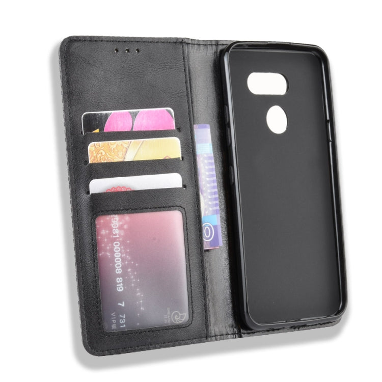 For LG K40S Magnetic Buckle Retro Crazy Horse Texture Horizontal Flip Leather Case  with Holder & Card Slots & Photo Frame