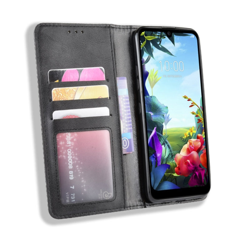 For LG K40S Magnetic Buckle Retro Crazy Horse Texture Horizontal Flip Leather Case  with Holder & Card Slots & Photo Frame