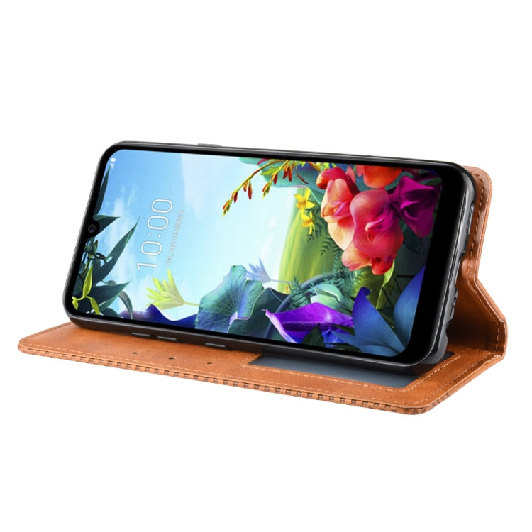 For LG K40S Magnetic Buckle Retro Crazy Horse Texture Horizontal Flip Leather Case  with Holder & Card Slots & Photo Frame