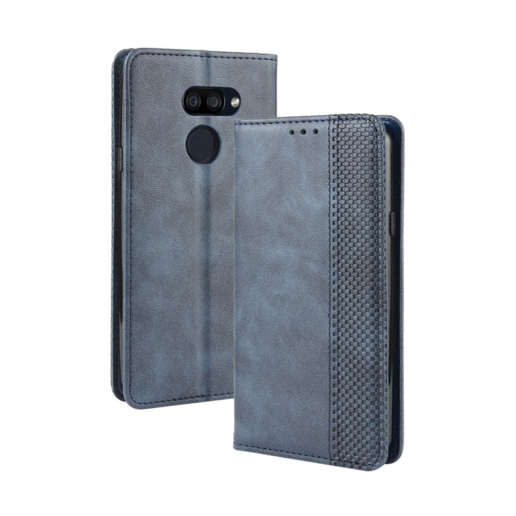For LG K40S Magnetic Buckle Retro Crazy Horse Texture Horizontal Flip Leather Case  with Holder & Card Slots & Photo Frame