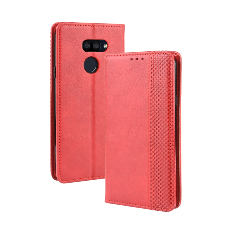 For LG K40S Magnetic Buckle Retro Crazy Horse Texture Horizontal Flip Leather Case  with Holder & Card Slots & Photo Frame