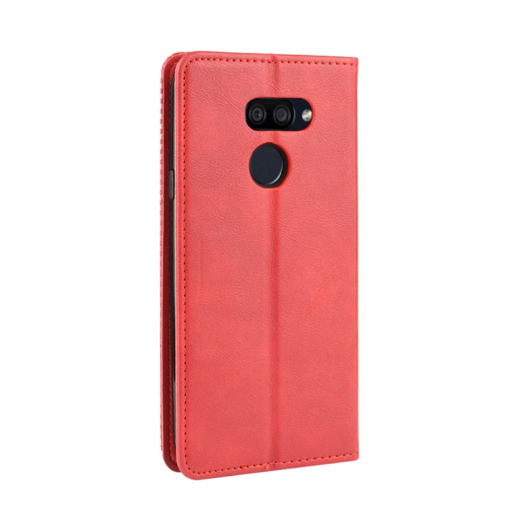 For LG K40S Magnetic Buckle Retro Crazy Horse Texture Horizontal Flip Leather Case  with Holder & Card Slots & Photo Frame