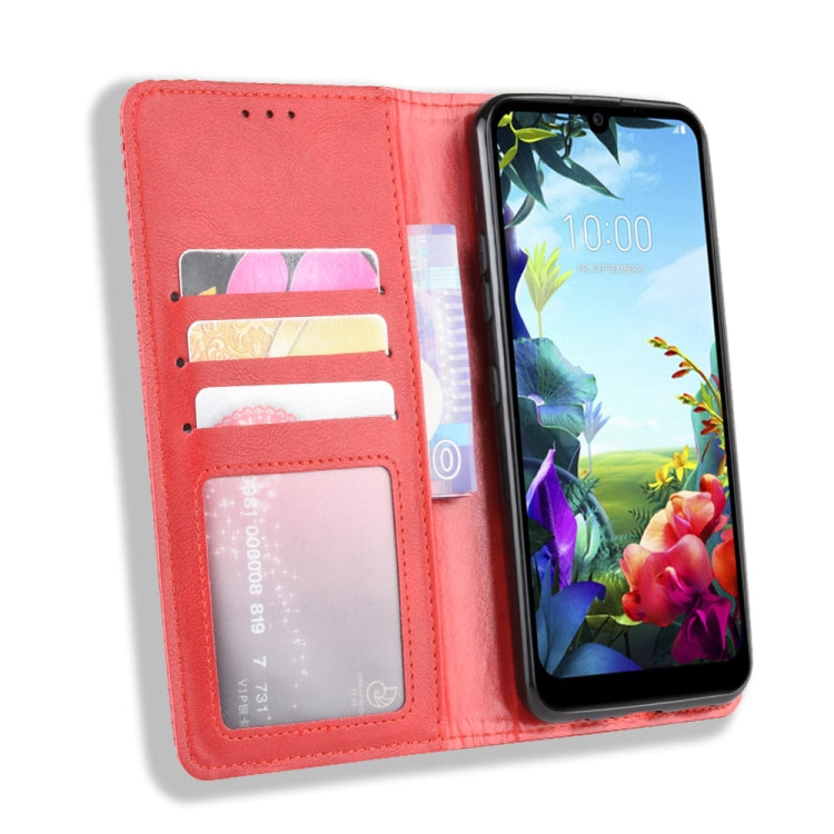 For LG K40S Magnetic Buckle Retro Crazy Horse Texture Horizontal Flip Leather Case  with Holder & Card Slots & Photo Frame