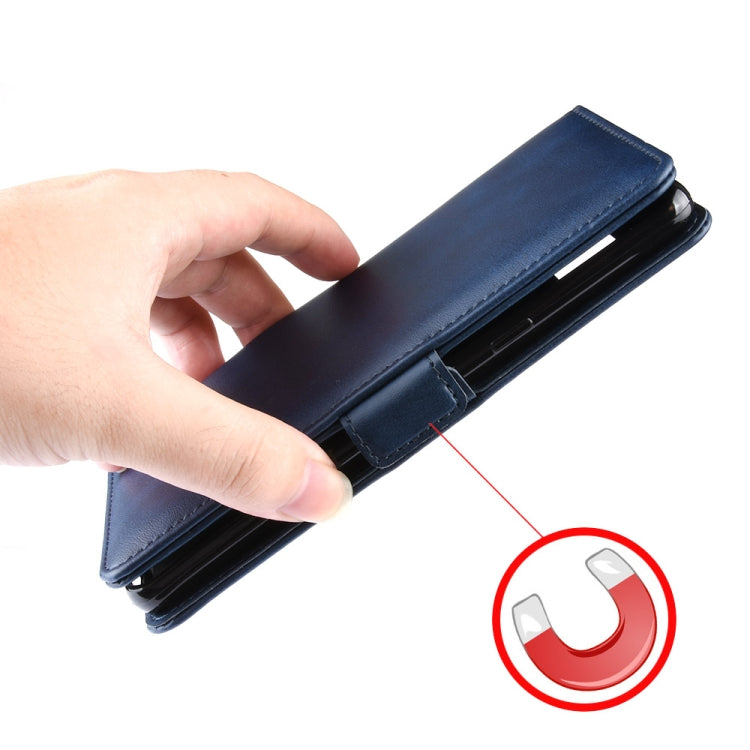 For iPhone 11 Double Buckle Crazy Horse Business Mobile Phone Holster with Card Wallet Bracket Function