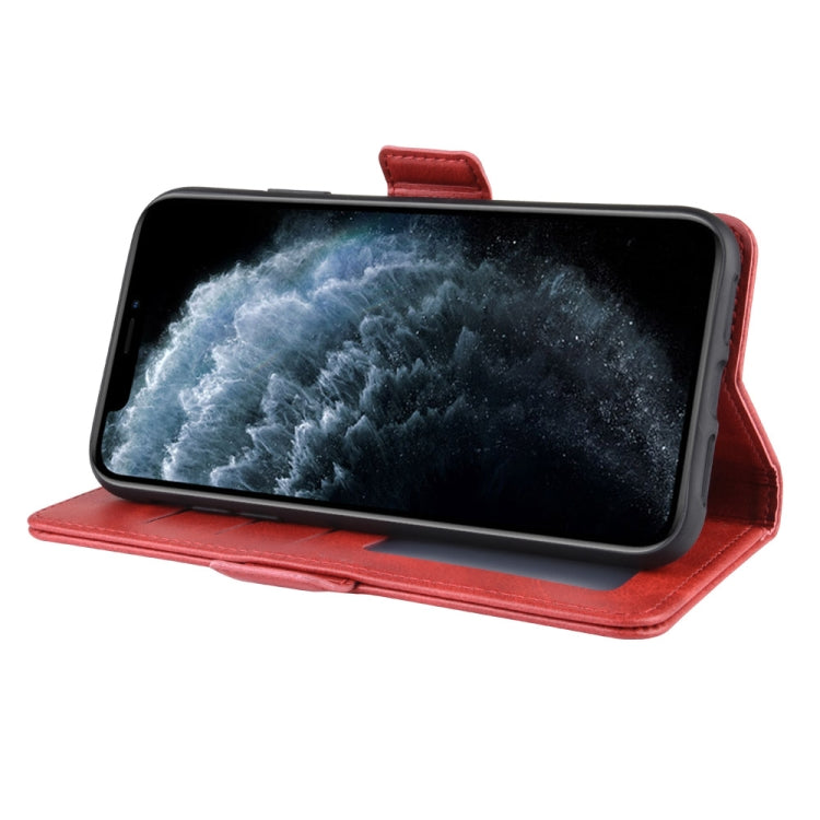 For iPhone 11 Pro Double Buckle Crazy Horse Business Mobile Phone Holster with Card Wallet Bracket Function