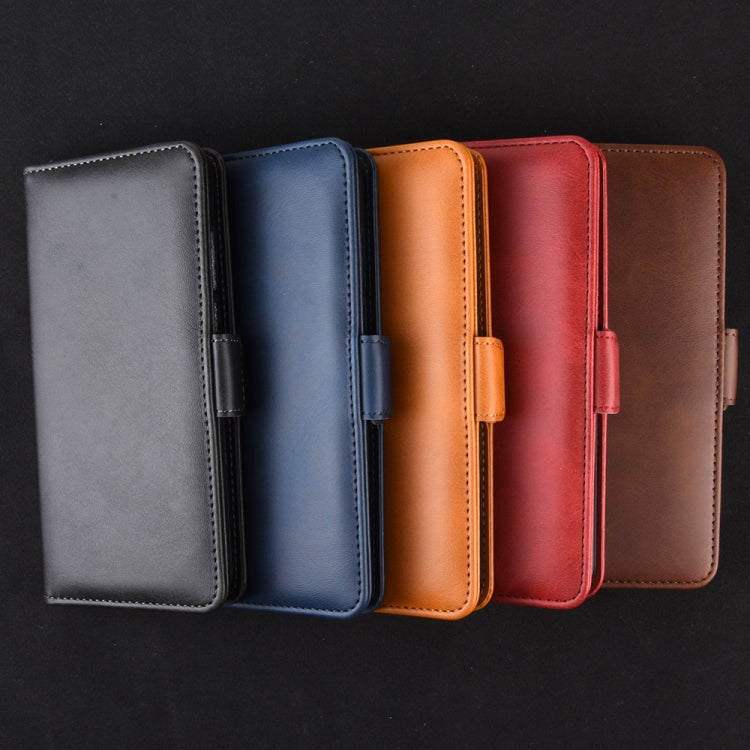 For iPhone 11 Pro Double Buckle Crazy Horse Business Mobile Phone Holster with Card Wallet Bracket Function