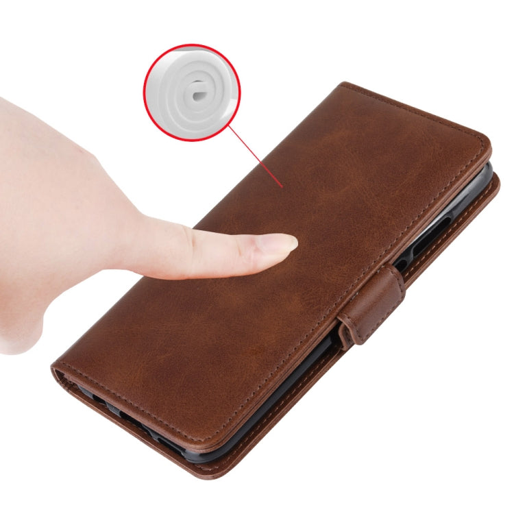 For iPhone 11 Pro Double Buckle Crazy Horse Business Mobile Phone Holster with Card Wallet Bracket Function