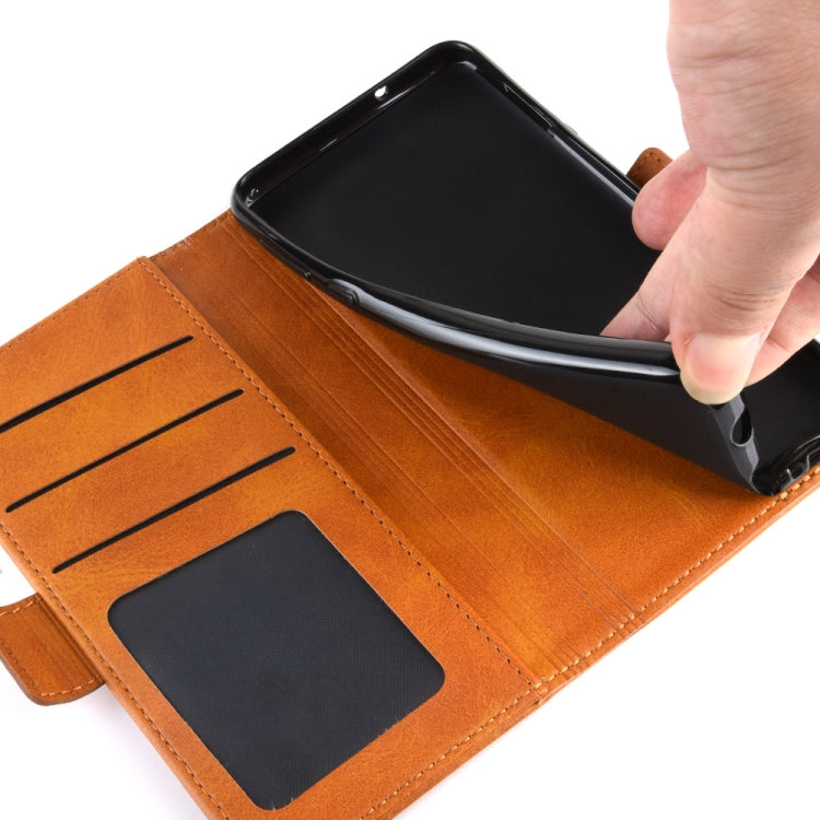For iPhone 11 Pro Max Double Buckle Crazy Horse Business Mobile Phone Holster with Card Wallet Bracket Function