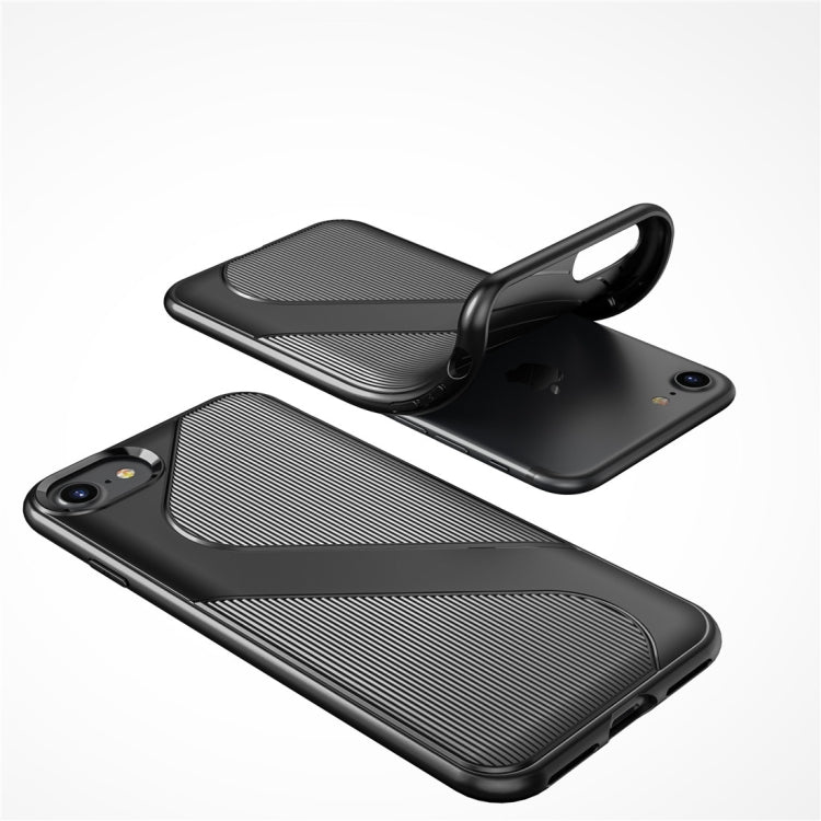 For iPhone 6 & 6s S-Shaped Soft TPU Protective Cover Case(Blue)