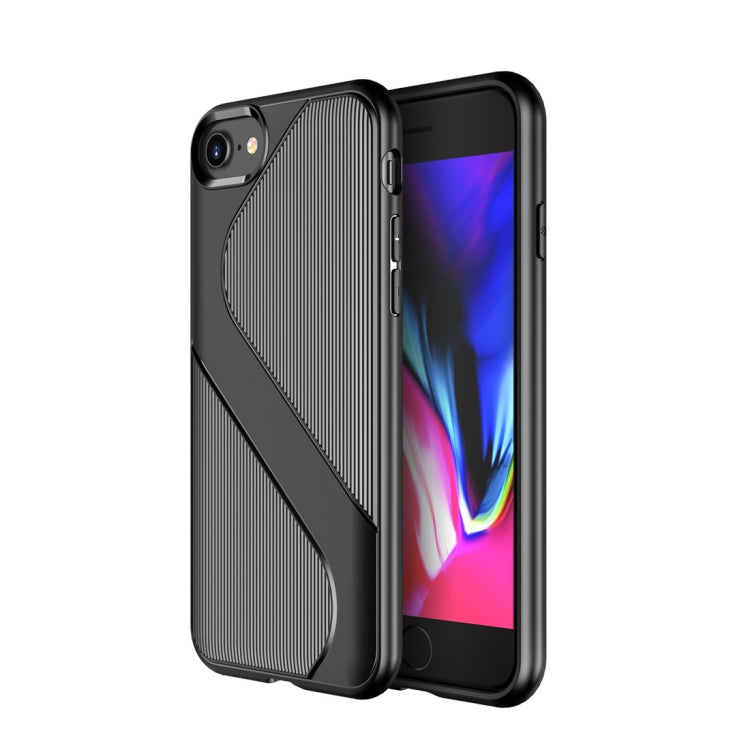 For  iPhone 8 & 7 S-Shaped Soft TPU Protective Cover Case