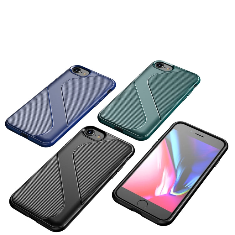 For  iPhone 8 & 7 S-Shaped Soft TPU Protective Cover Case