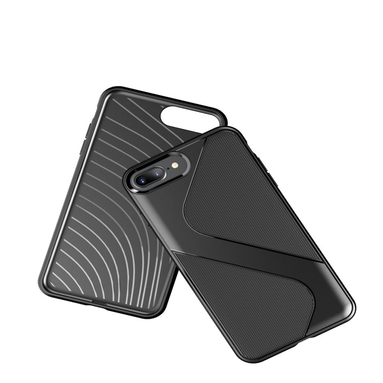 For iPhone 8 Plus & 7 Plus S-Shaped Soft TPU Protective Cover Case