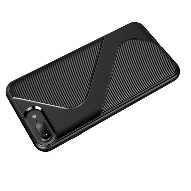 For iPhone 8 Plus & 7 Plus S-Shaped Soft TPU Protective Cover Case