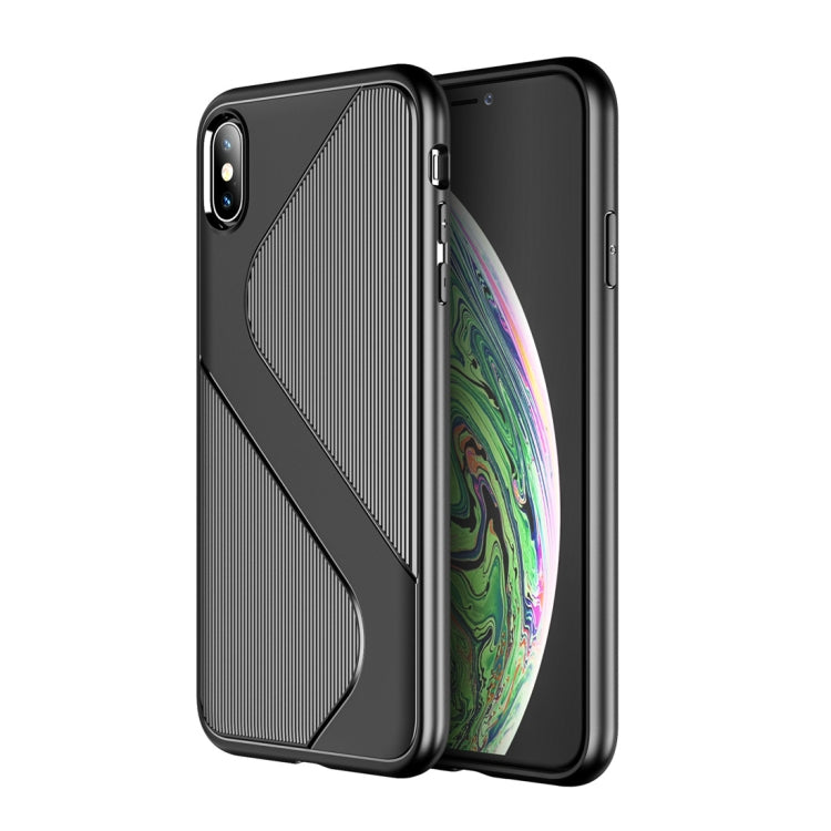 For iPhone X / XS  S-Shaped Soft TPU Protective Cover Case