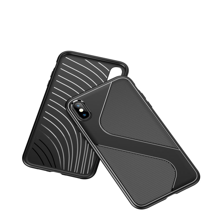 For iPhone X / XS  S-Shaped Soft TPU Protective Cover Case