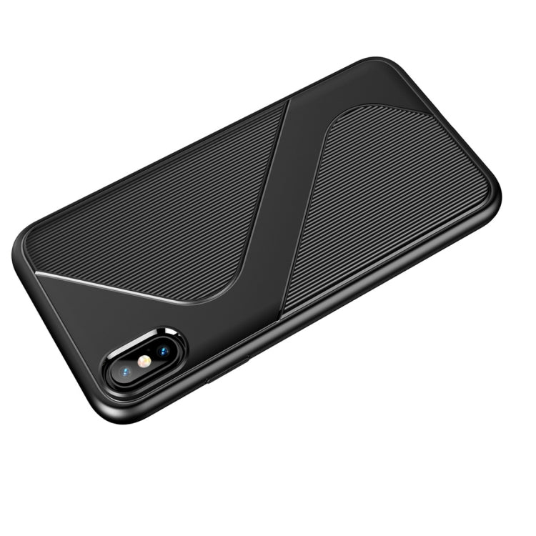 For iPhone X / XS  S-Shaped Soft TPU Protective Cover Case