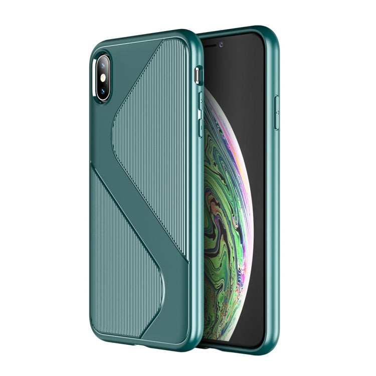 For iPhone X / XS  S-Shaped Soft TPU Protective Cover Case