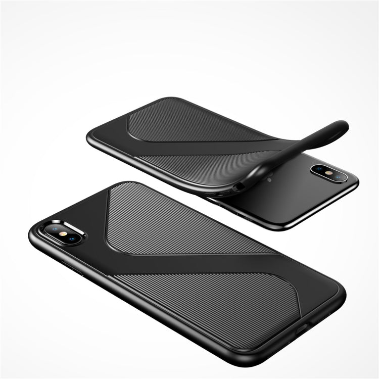For iPhone X / XS  S-Shaped Soft TPU Protective Cover Case