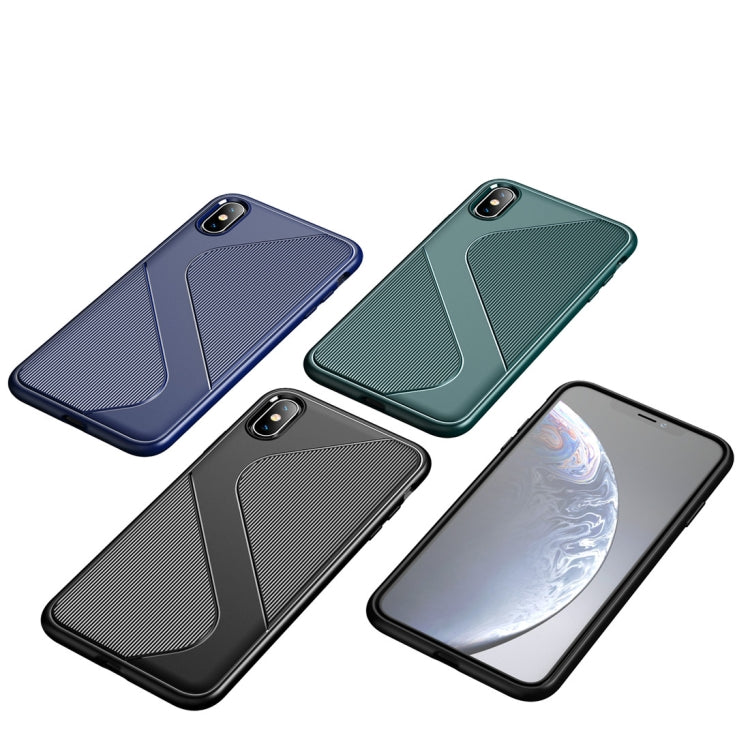 For iPhone X / XS  S-Shaped Soft TPU Protective Cover Case