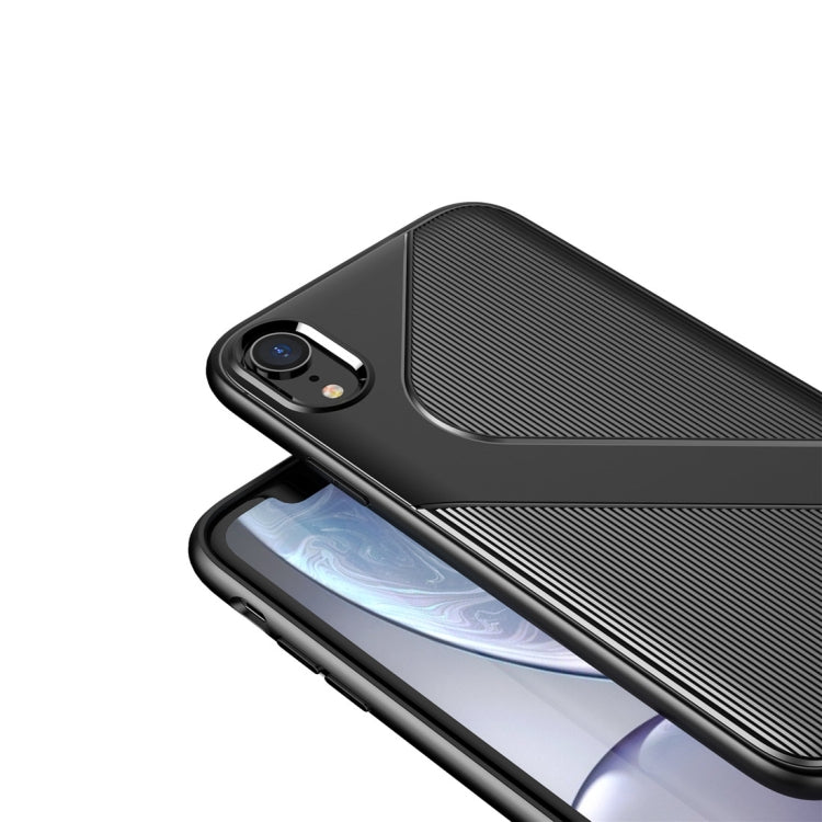 For iPhone XR   S-Shaped Soft TPU Protective Cover Case(Green)