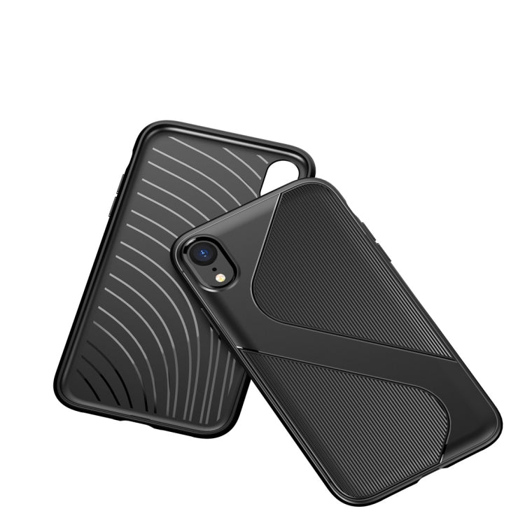 For iPhone XR   S-Shaped Soft TPU Protective Cover Case(Green)