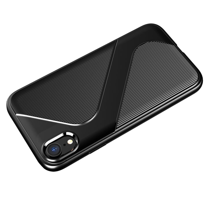 For iPhone XR   S-Shaped Soft TPU Protective Cover Case(Green)